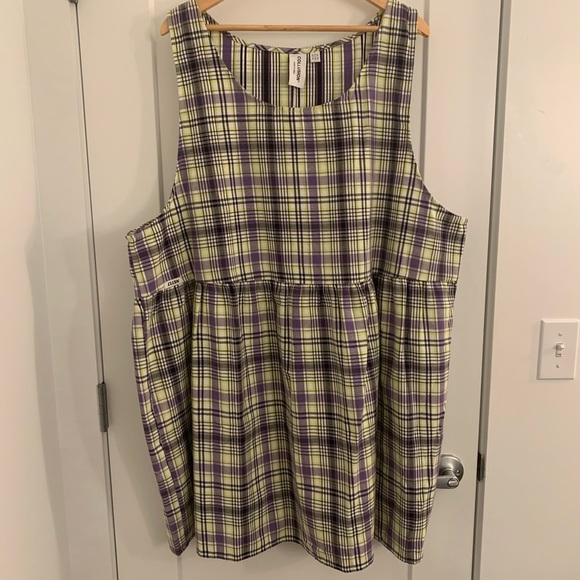 plaid smock dress